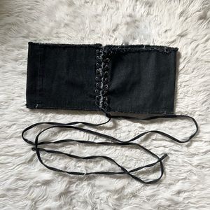 Denim lace up tube top ☆
